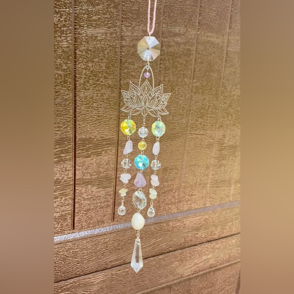 Hand Crafted Other - 🪷💎Amethyst Rose Quartz Citrine Lotus Flower Suncatcher